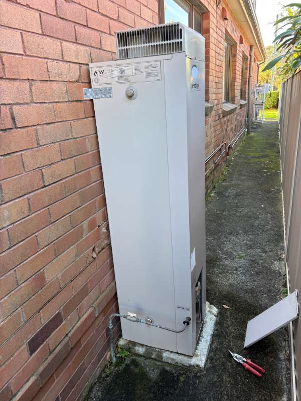 Old gas storage hot water tank before replacement in Maroubra